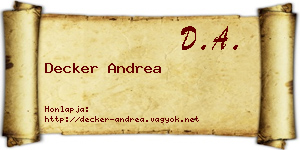 Decker Andrea névjegykártya