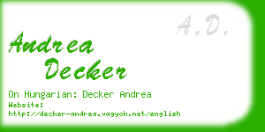 andrea decker business card